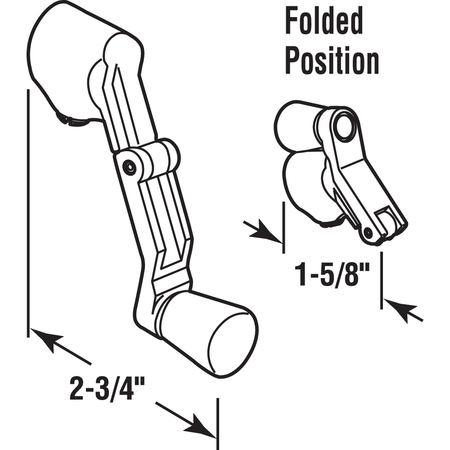 Prime-Line Operator Folding Crank Handle, 11/32 in., White Painted Finish, Split 2 Pack H 4317